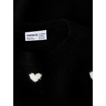 NAME IT Striktrøje Ogusse Black Hearts In Birch